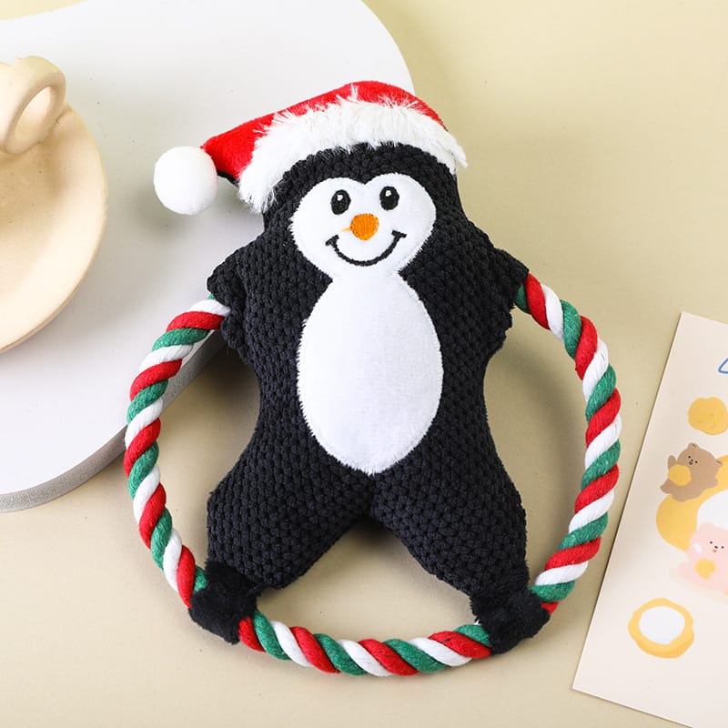 Juguete navideño pinguino para mascota